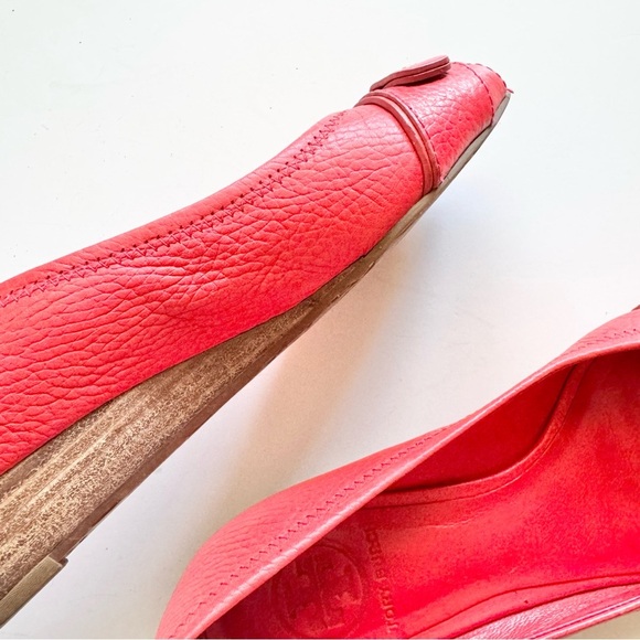 Tory Burch Carnell Peep Toe Low Wedge Shoes Size 7M - Picture 11 of 12